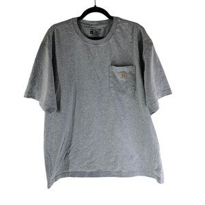 Carhartt Mens Loose Fit Heavyweight Short-Sleeve Pocket T-Shirt Grey XL